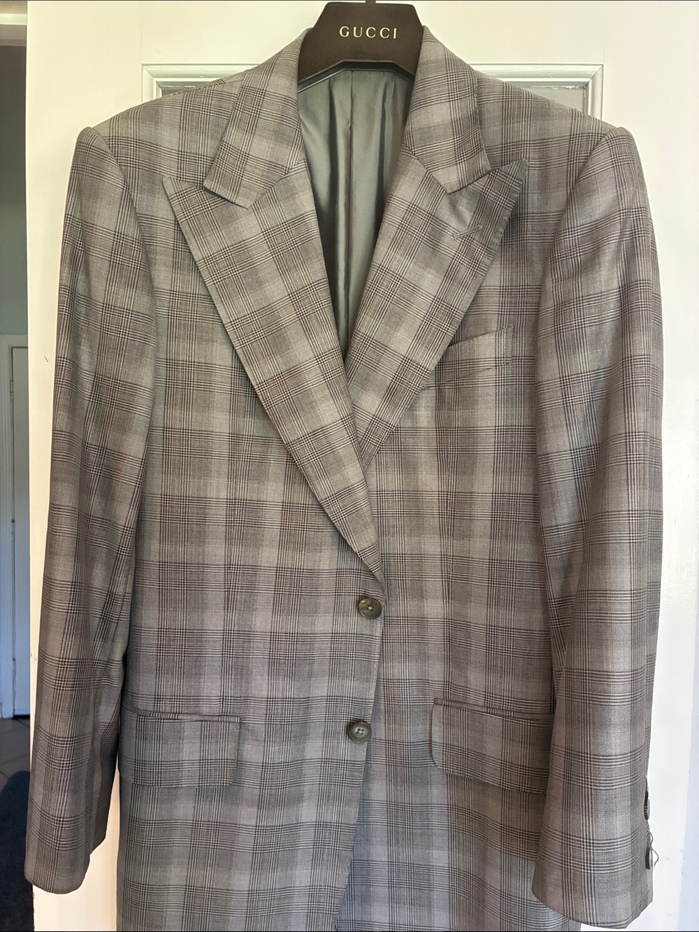 Gucci Men's Gray Plaid Sport Coat